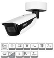 Cámara IP WizMind tipo bala IR de 8MP ePoE con LED IR de 120m 