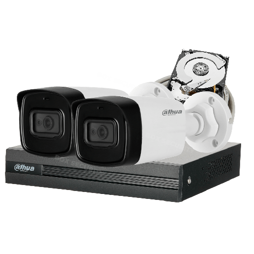 COMBO 2 CÁMARAS 1080P 40M DUAL LIGHT + FULL COLOR CON AUDIO 500GB 