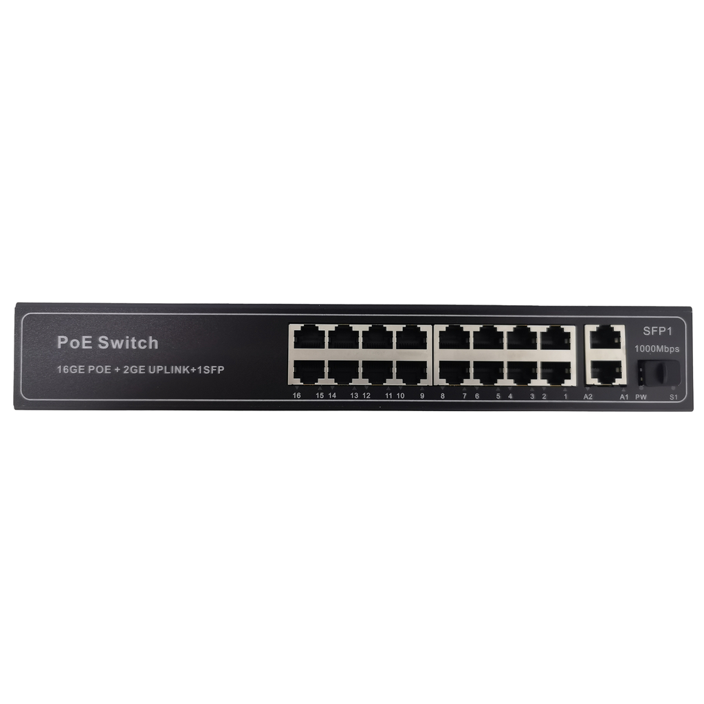 Switch POE de 16 canales  10/100/1000m SpryWire