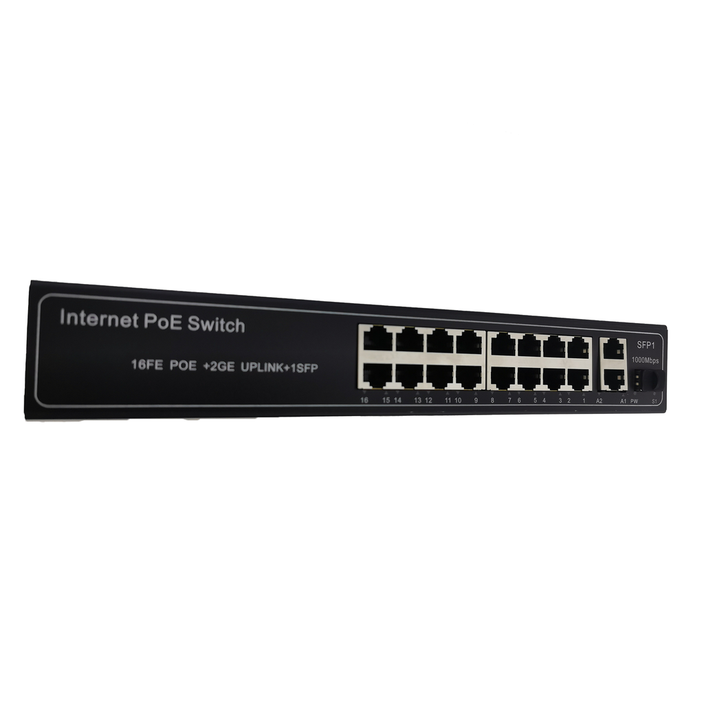 Switch POE de 16 canales 10/100m + 2 canales UP-LINK 10/100/1000M SpryWire
