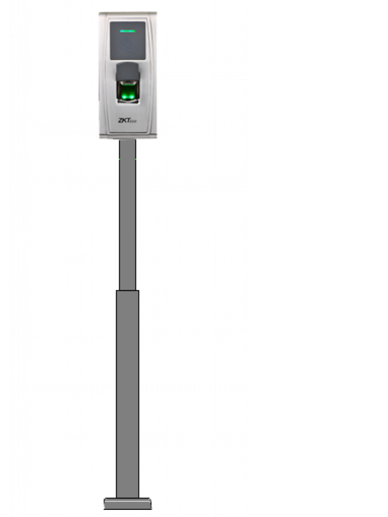 Pedestal Marca ZKTECO de Acero Inoxidable para Exteriores / Incluido Equipo Biometrico MA300 / Lector de Huella y Tarjetas ID 125 Khz