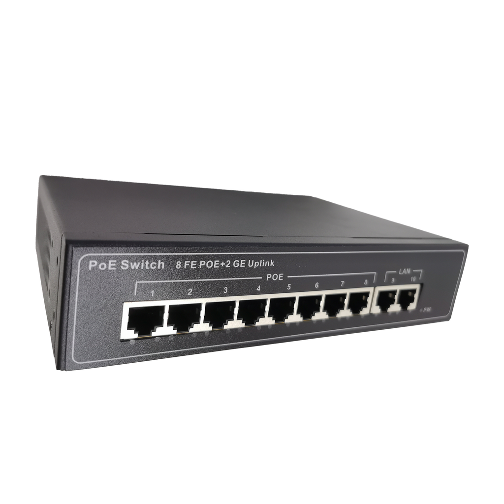 Switch POE de 8 canales 10/100m + 2 canales UP-LINK 10/100/1000M SpryWire