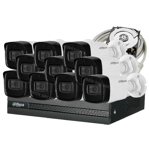 COMBO 10 CÁMARAS 8MP 4K 80M IR CON AUDIO 2TB 