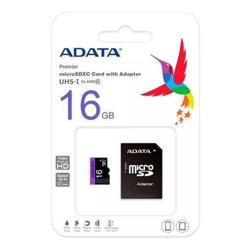 [AUSDH16GUICL10-RA1] Memoria Flash Adata, 16GB microSD