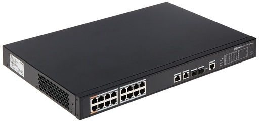 [DH-PFS4218-16ET-190] Switch PoE administrado Gigabit de 16 puertos a 100 Mbps + 2 puertos PoE