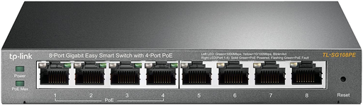 [TL-SG108PE] Switch Easy Smart de 8 puertos Gigabit con 4 puertos PoE 8 puertos RJ45 10/100/1000Mbps