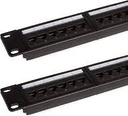PATCH PANEL 24 PUERTOS CAT6 CON SOPORTE PARA CABLES SPRYWIRE