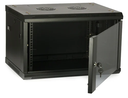 Gabinete (Rack) de pared, Alto 370 milimetros, ancho 600 milimetros; Diseño:  Puerta Frontal de cristal, chapa de Seguridad, Paneles laterales removibles, y ventilador; Profundidad 600 milimetros; Unidad de Rack 6u  Marca Sprywire, 1 año de Garantía por desperfectos de fabrica.