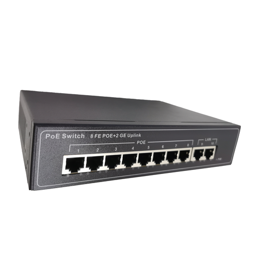 [SW1008-2GB] Switch POE de 8 canales 10/100m + 2 canales UP-LINK 10/100/1000M SpryWire