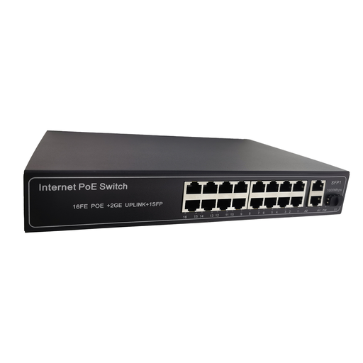 [SW1024-P16-1S] Switch POE de 16 canales 10/100m + 2 canales UP-LINK 10/100/1000M SpryWire